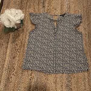 Banana Republic floral ruffle top